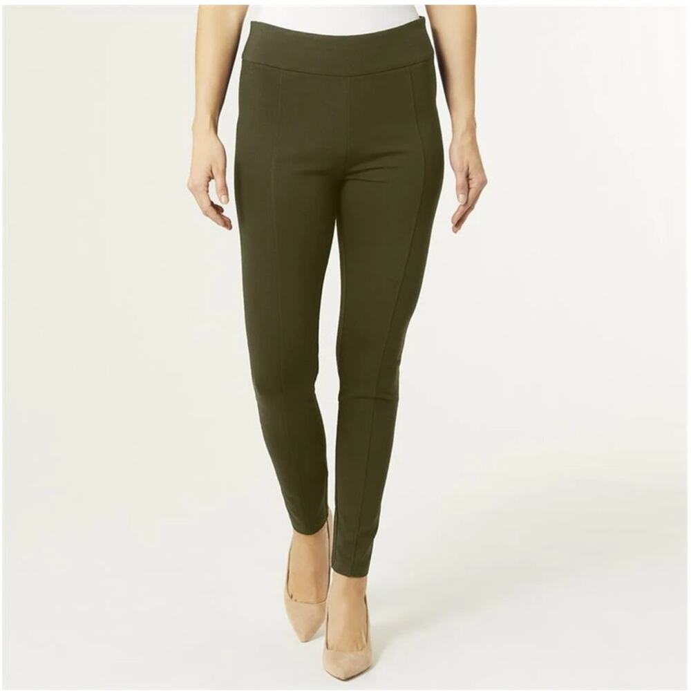 Coco + Carmen Womens S The Perfect Ponte Pant in Olive Green NEW